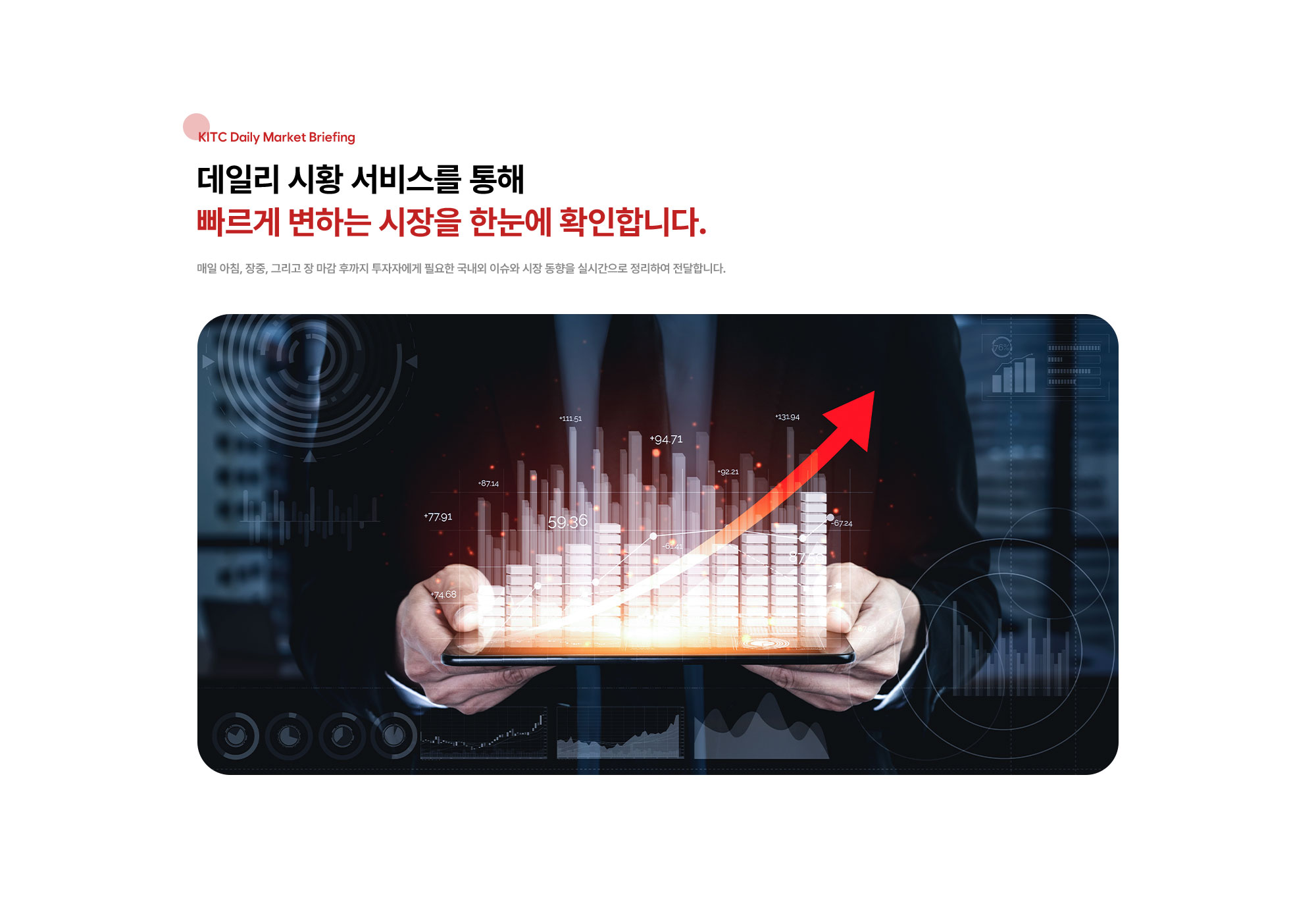 매일 아침, 장중, 그리고 장 마감 후까지 투자자에게 필요한 국내외 이슈와 시장 동향을 실시간으로 정리하여 전달합니다.